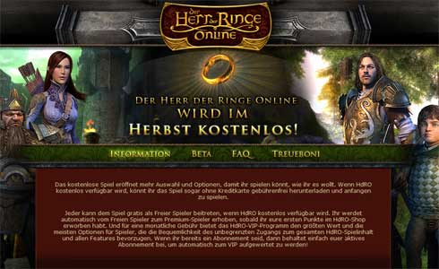 Lord of the Rings Online: Information about the free game