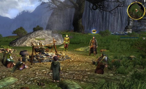 Herr der Ringe Online: die Gefährten (Ringgemeinschaft) auf Parth Galen (© by Turbine, Herr der Ringe Online)